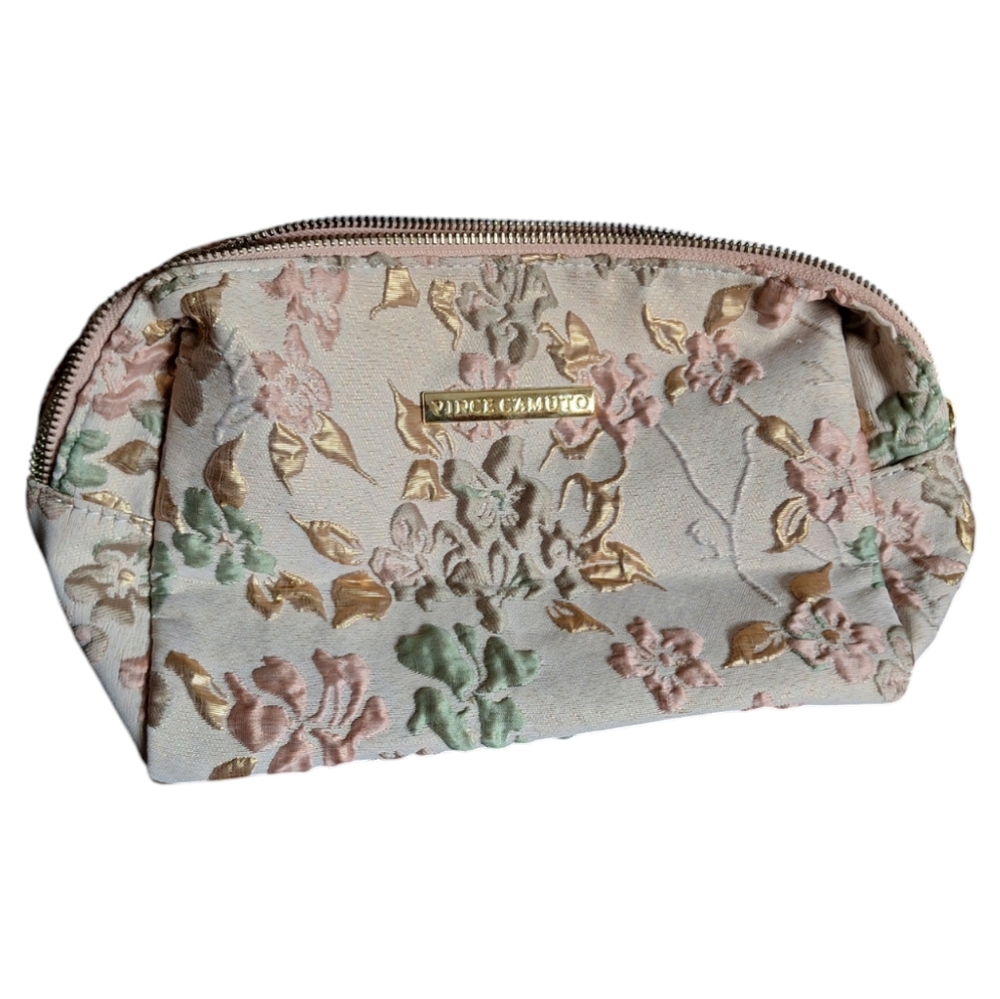 Vince Camuto Floral Golden Damask Makeup Pouch